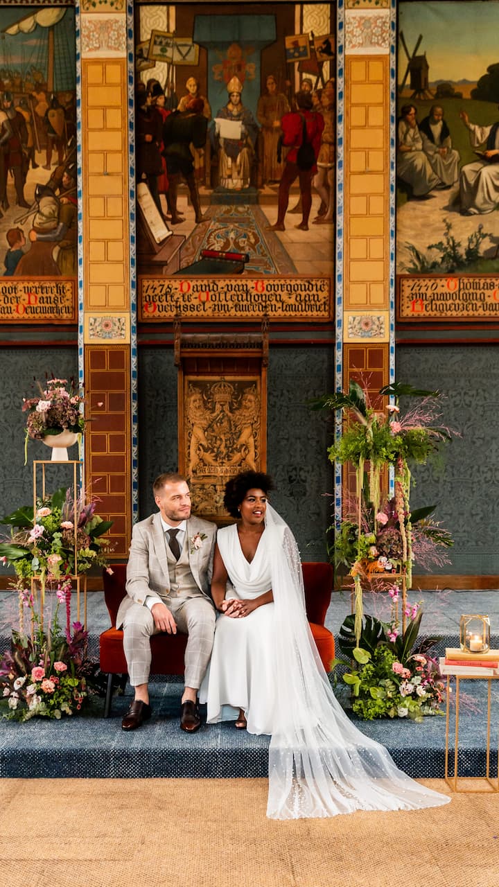 Bruiloft Winand & Sela, Winand en Sela in de Statenzaal