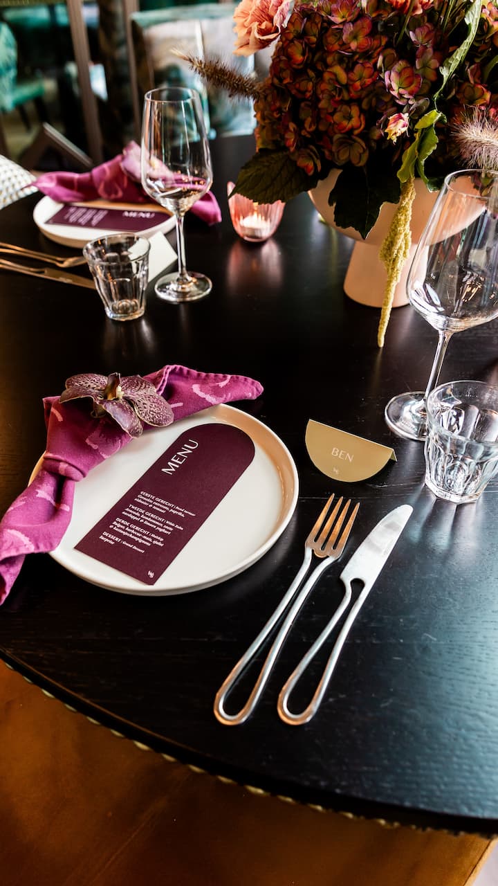 Bruiloft Winand & Sela, diner in het Grand Café